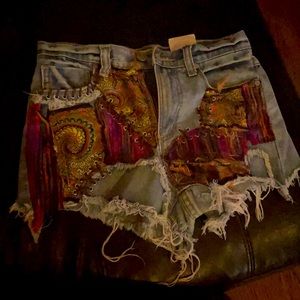 UNIF cut off shorts with some ripped fabric